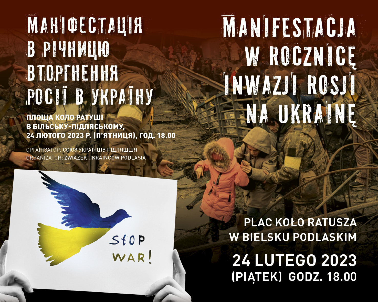 Manifestacja w rocznicę inwazji Rosji na Ukrainę