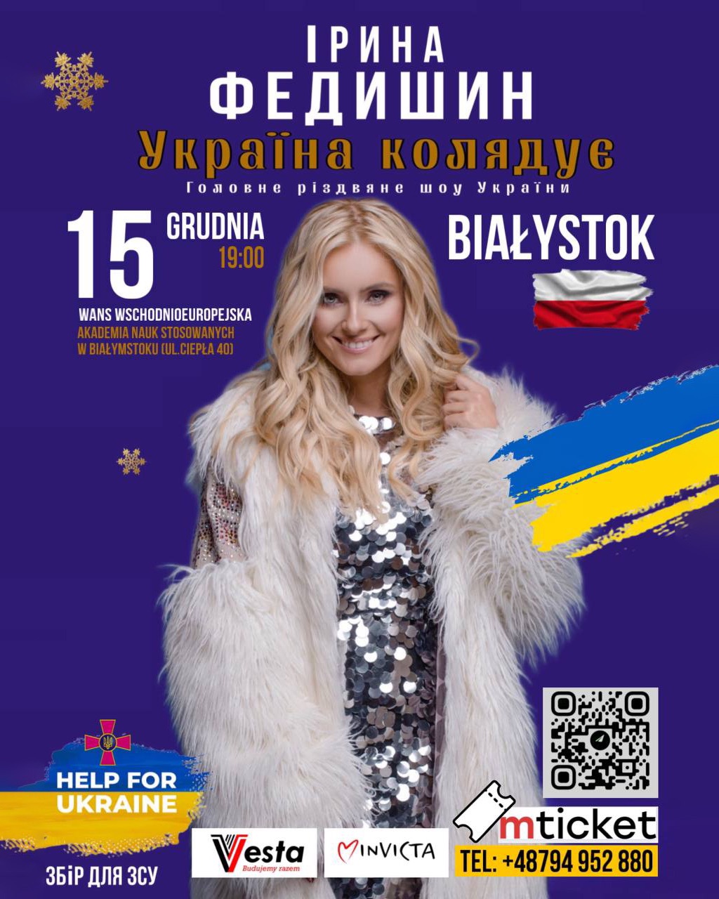 Koncert „Ukraina kolęduje”. Iryna Fedyshyn